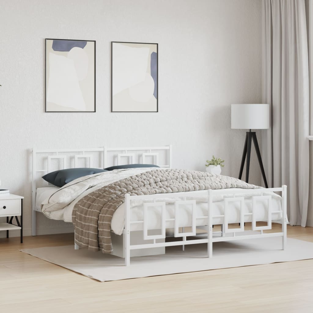 Metal Bed Frame Without Mattress With Footboard 100X190Cm