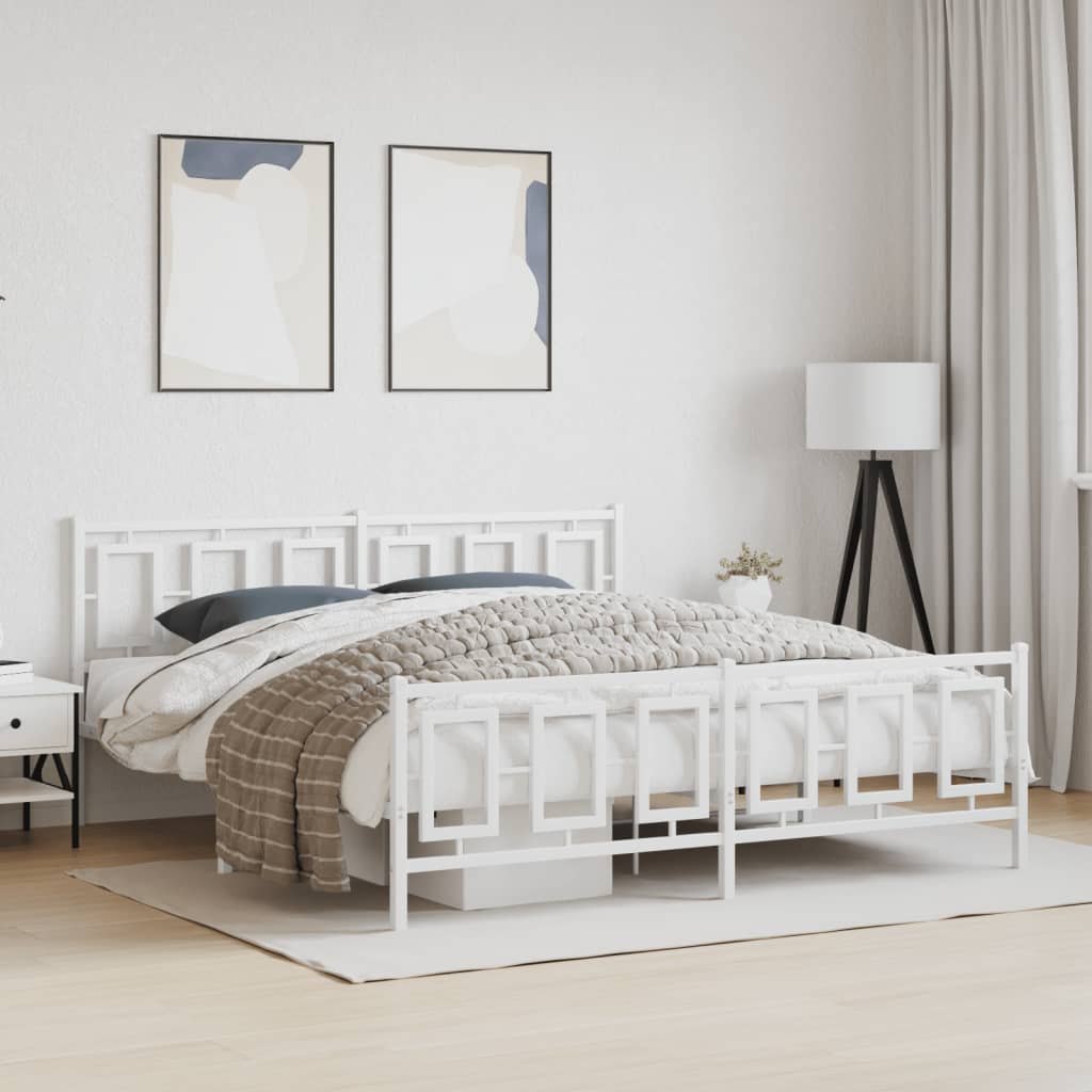 Metal Bed Frame Without Mattress With Footboard 100X190Cm