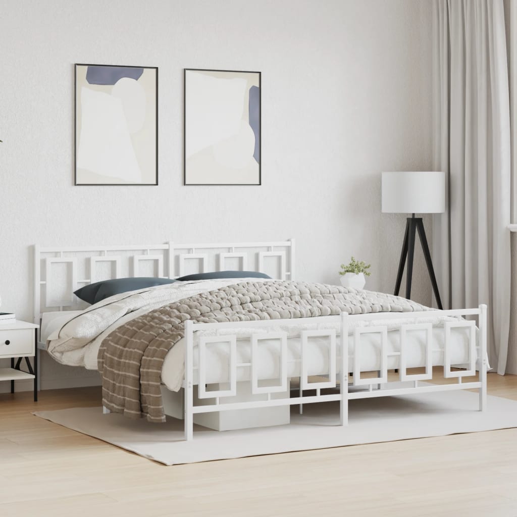 Metal Bed Frame Without Mattress With Footboard 100X190Cm