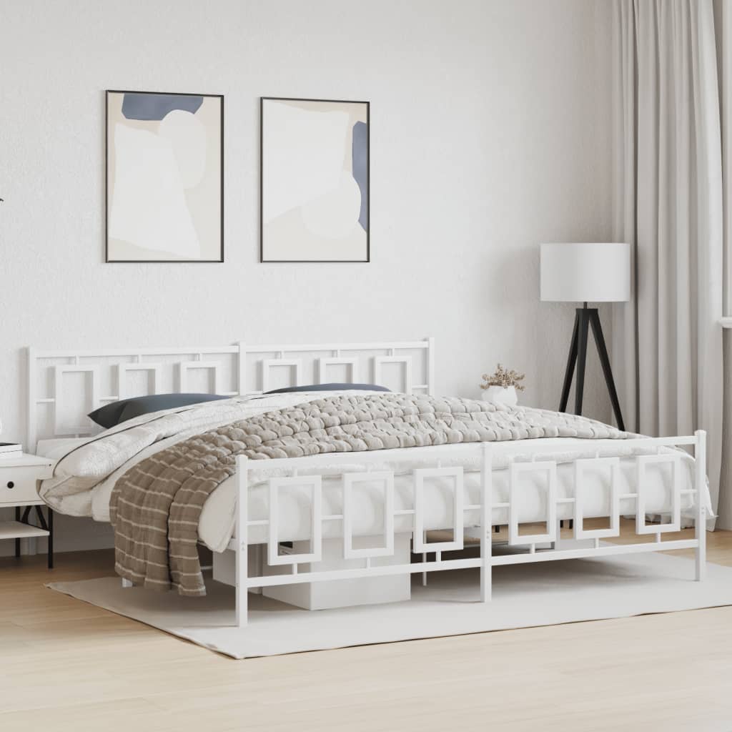 Metal Bed Frame Without Mattress With Footboard 100X190Cm