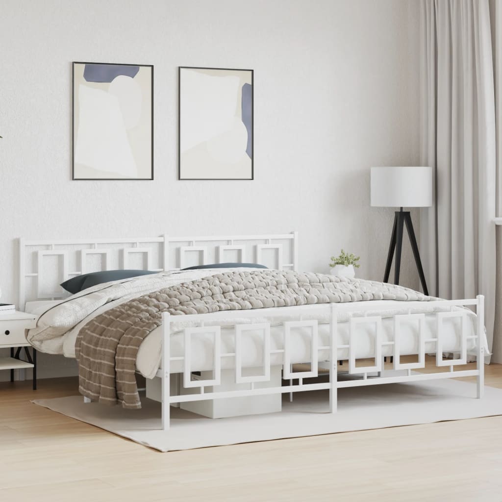 Metal Bed Frame Without Mattress With Footboard 100X190Cm