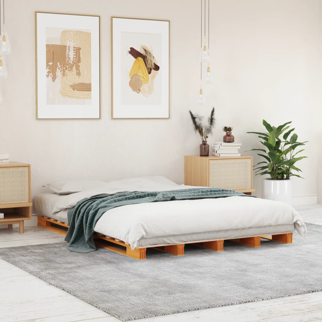 Pallet Bed Without Mattress Solid Wood