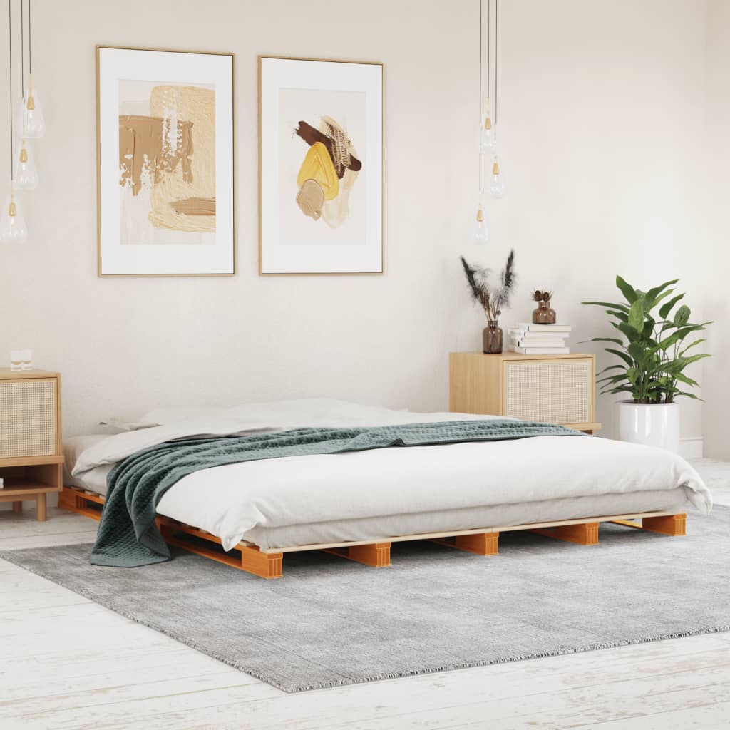 Pallet Bed Without Mattress Solid Wood