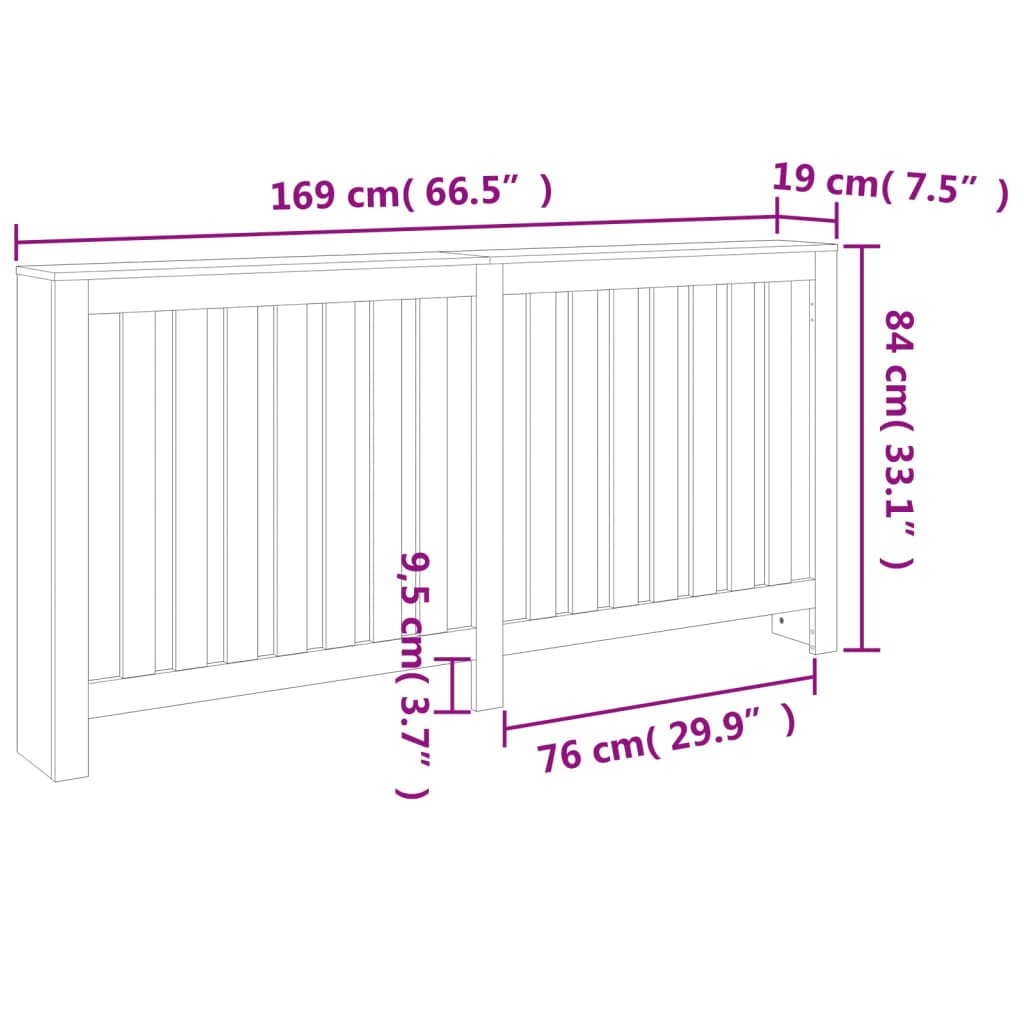 Radiator Cover Wax Solid Wood Pine