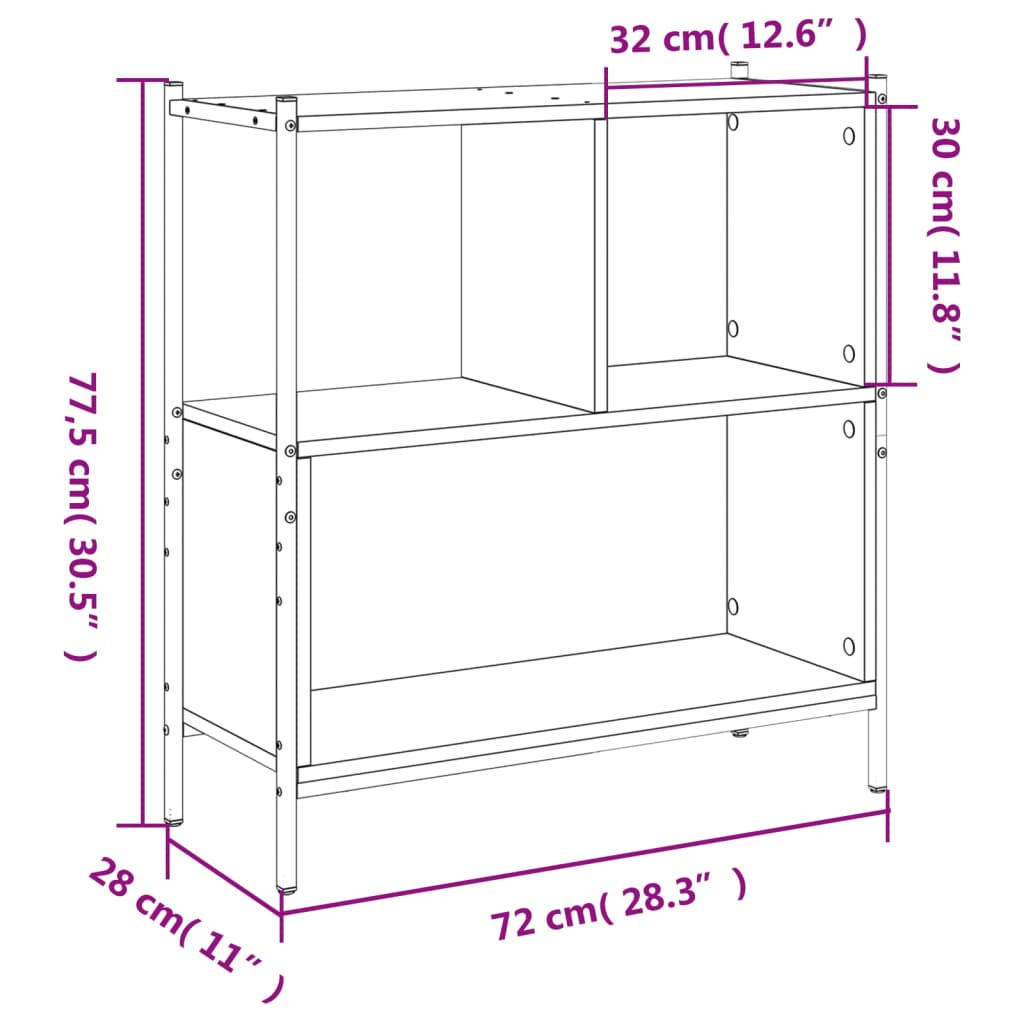 Bookcase 72X28X Engineered Wood