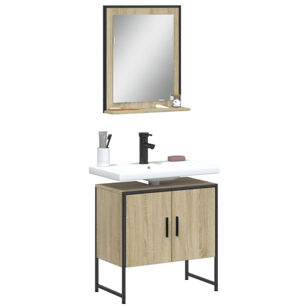 Bathroom Furniture Set With Storage 2 Pcs Black 60 X 33 X 60 Cm