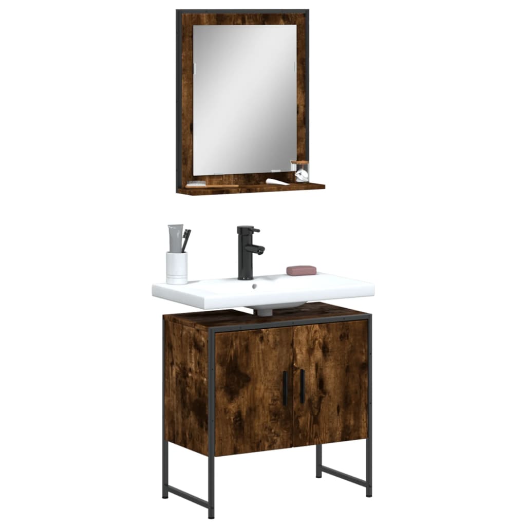 Bathroom Furniture Set With Storage 2 Pcs Black 60 X 33 X 60 Cm