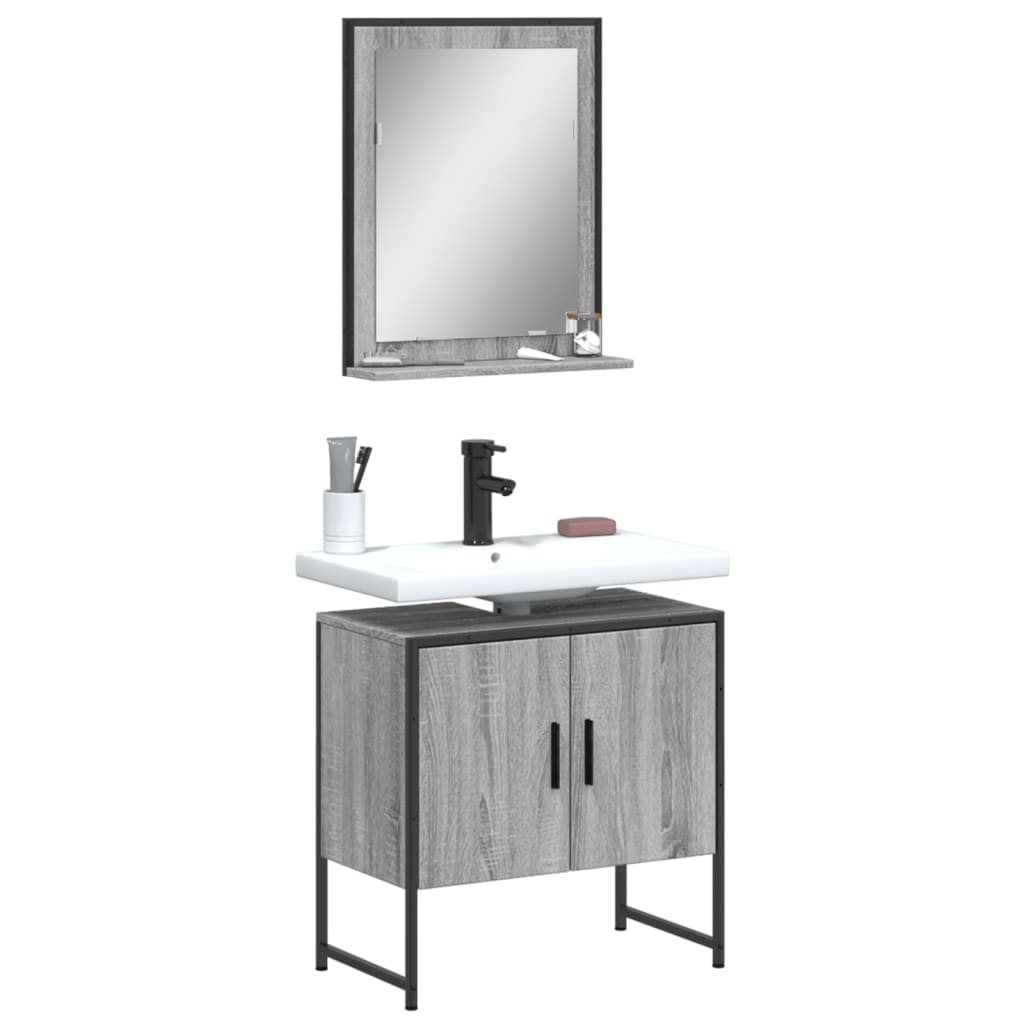 Bathroom Furniture Set With Storage 2 Pcs Black 60 X 33 X 60 Cm