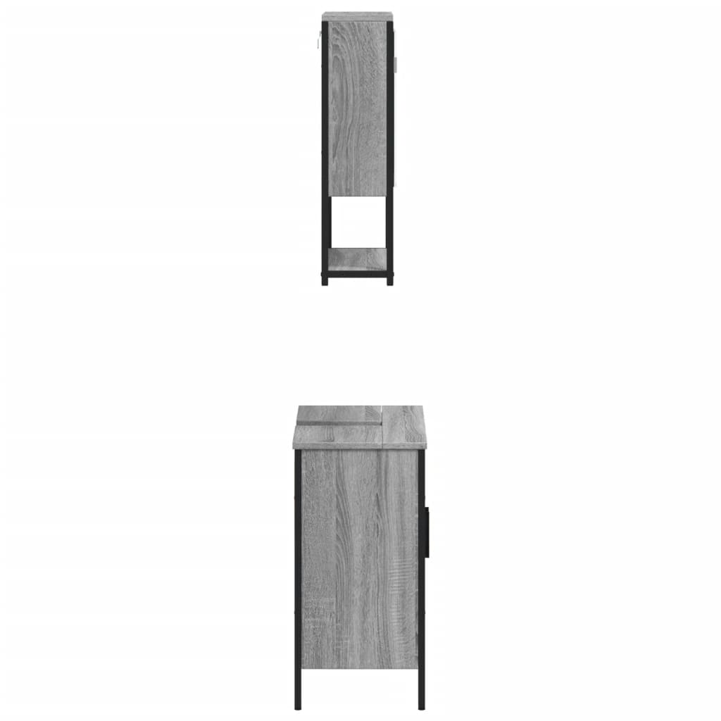 2 Piece Bathroom Furniture Set Engineered Wood