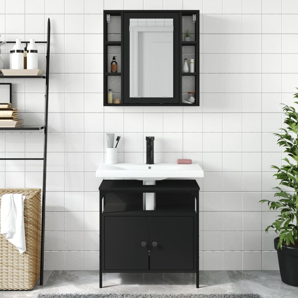 2 Piece Bathroom Furniture Set Engineered Wood