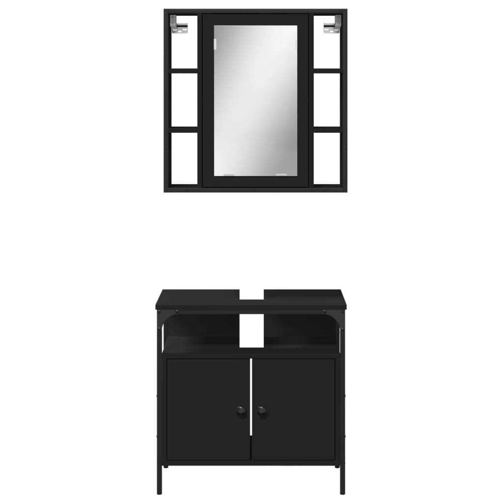 2 Piece Bathroom Furniture Set Engineered Wood