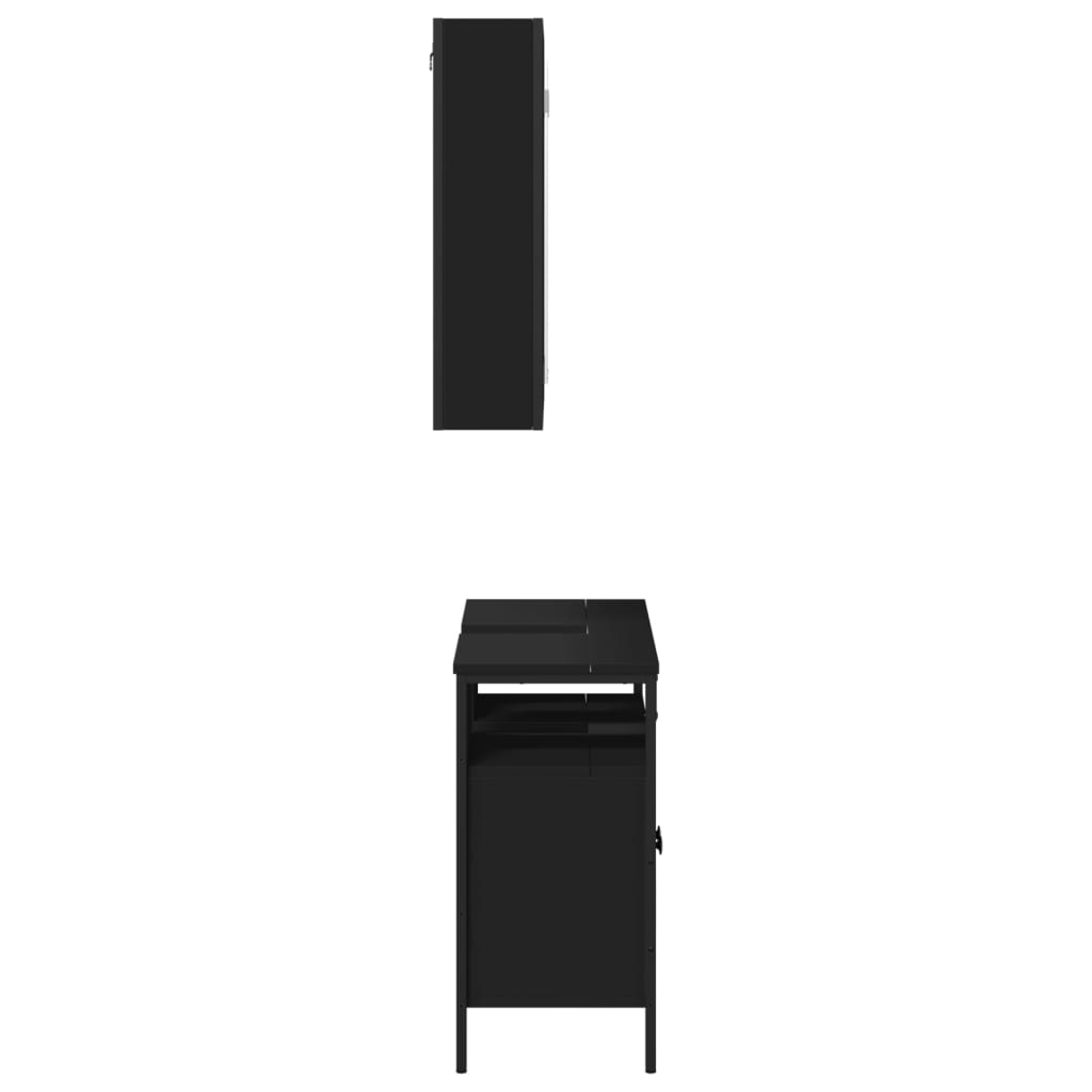2 Piece Bathroom Furniture Set Engineered Wood
