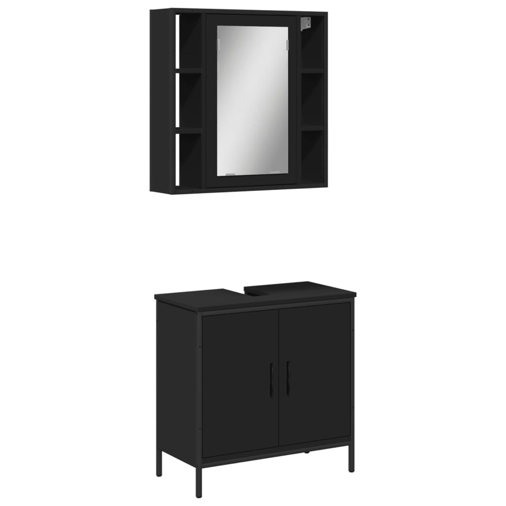 2 Piece Bathroom Furniture Set Engineered Wood