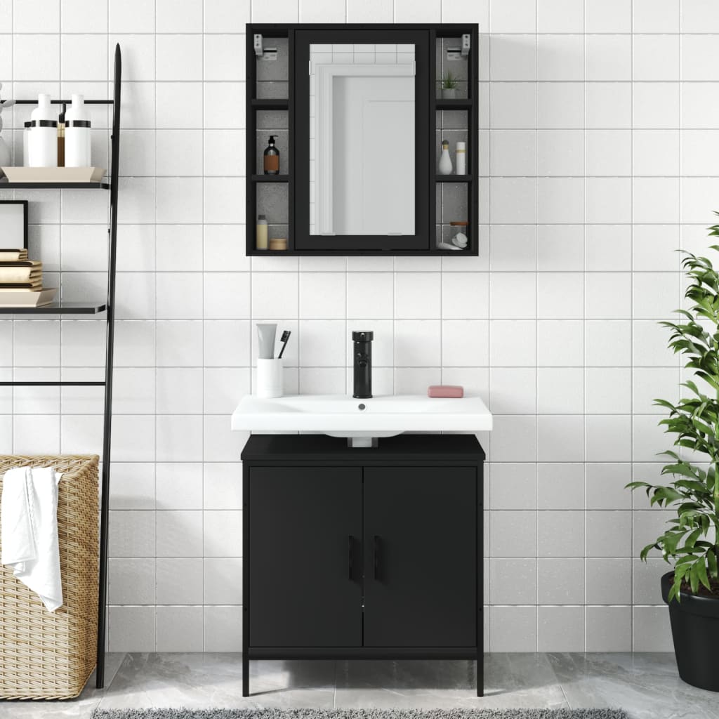2 Piece Bathroom Furniture Set Engineered Wood