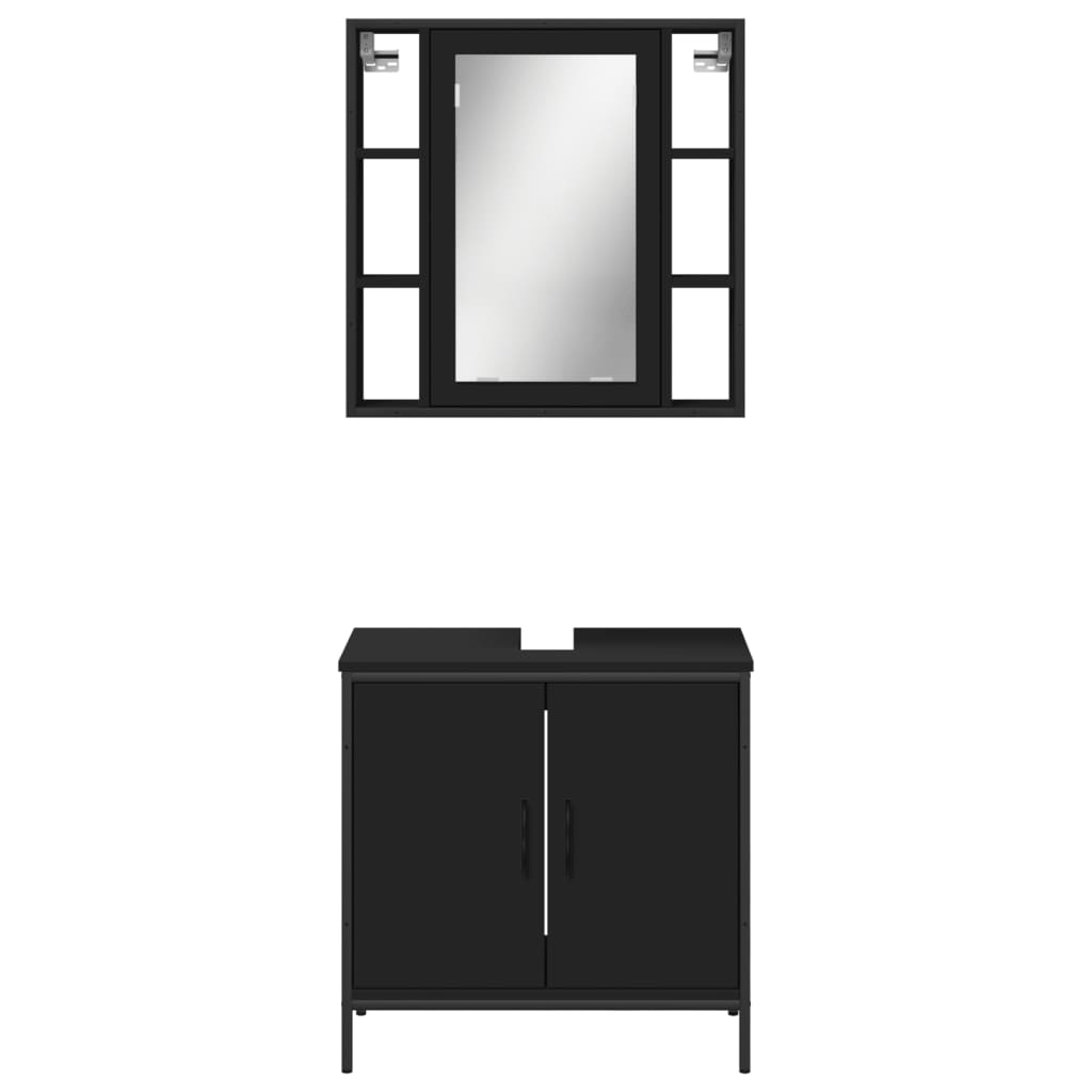 2 Piece Bathroom Furniture Set Engineered Wood