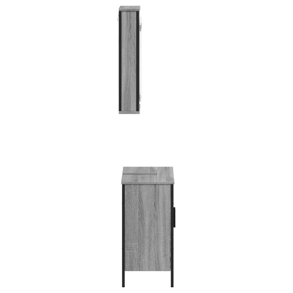 2 Piece Bathroom Furniture Set Engineered Wood