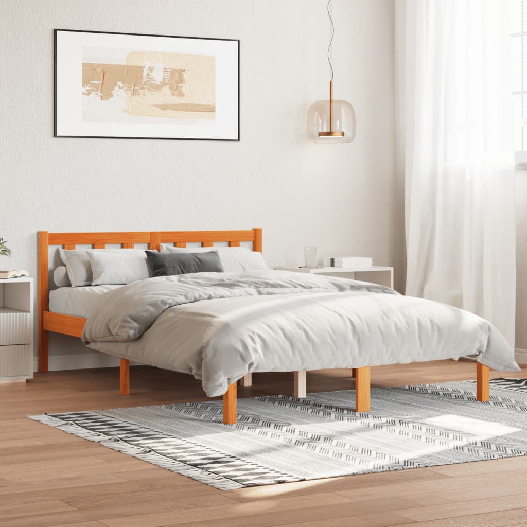 810077  Bed Frame Without Mattress Solid Wood