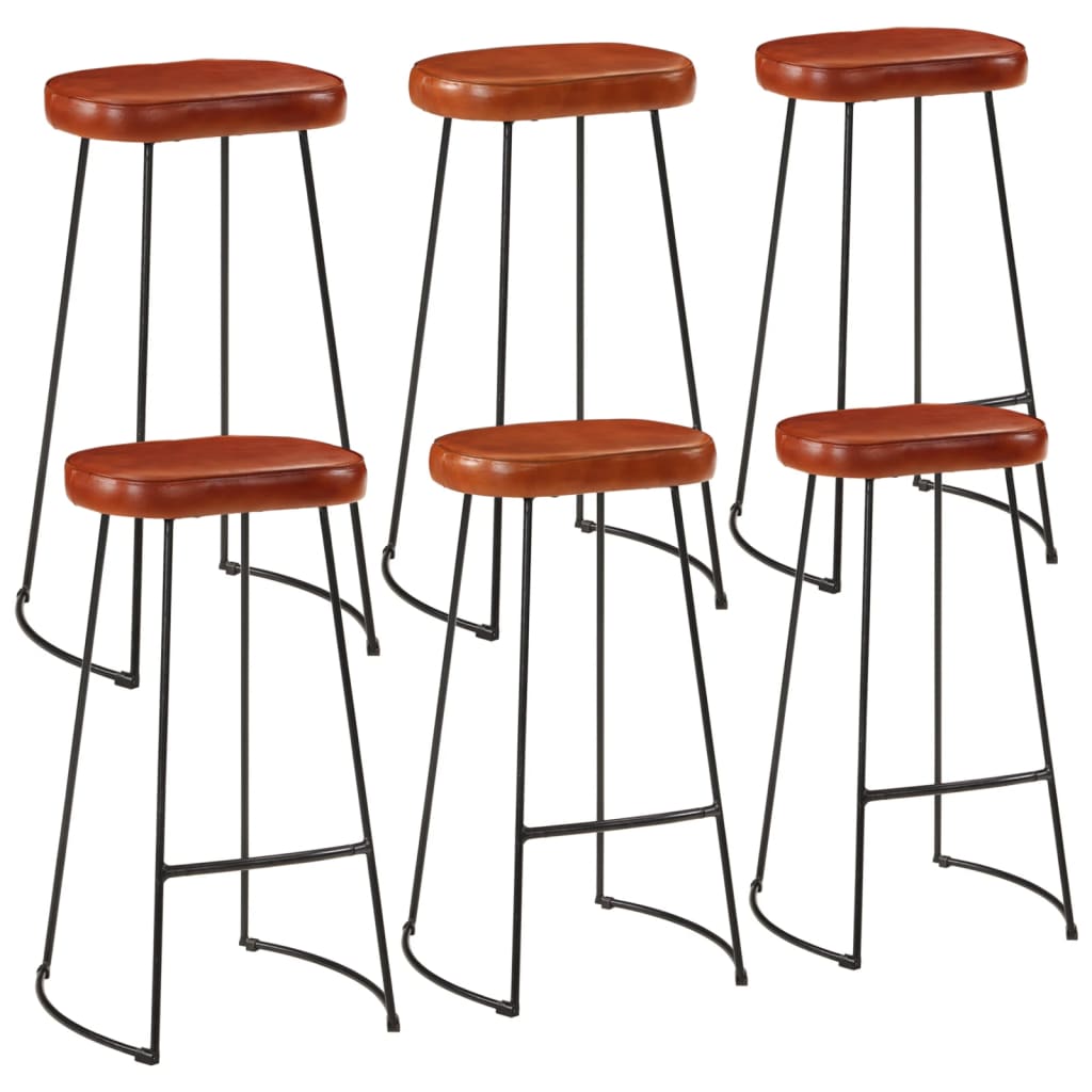 7 Piece Bar Set Solid Rough Wood Mango And Metal