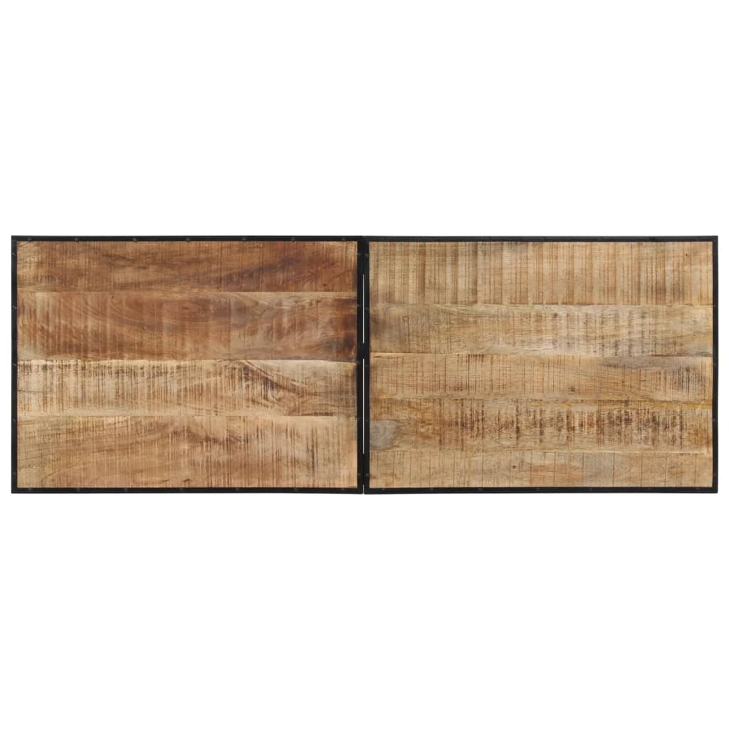 7 Piece Bar Set Solid Rough Wood Mango And Metal
