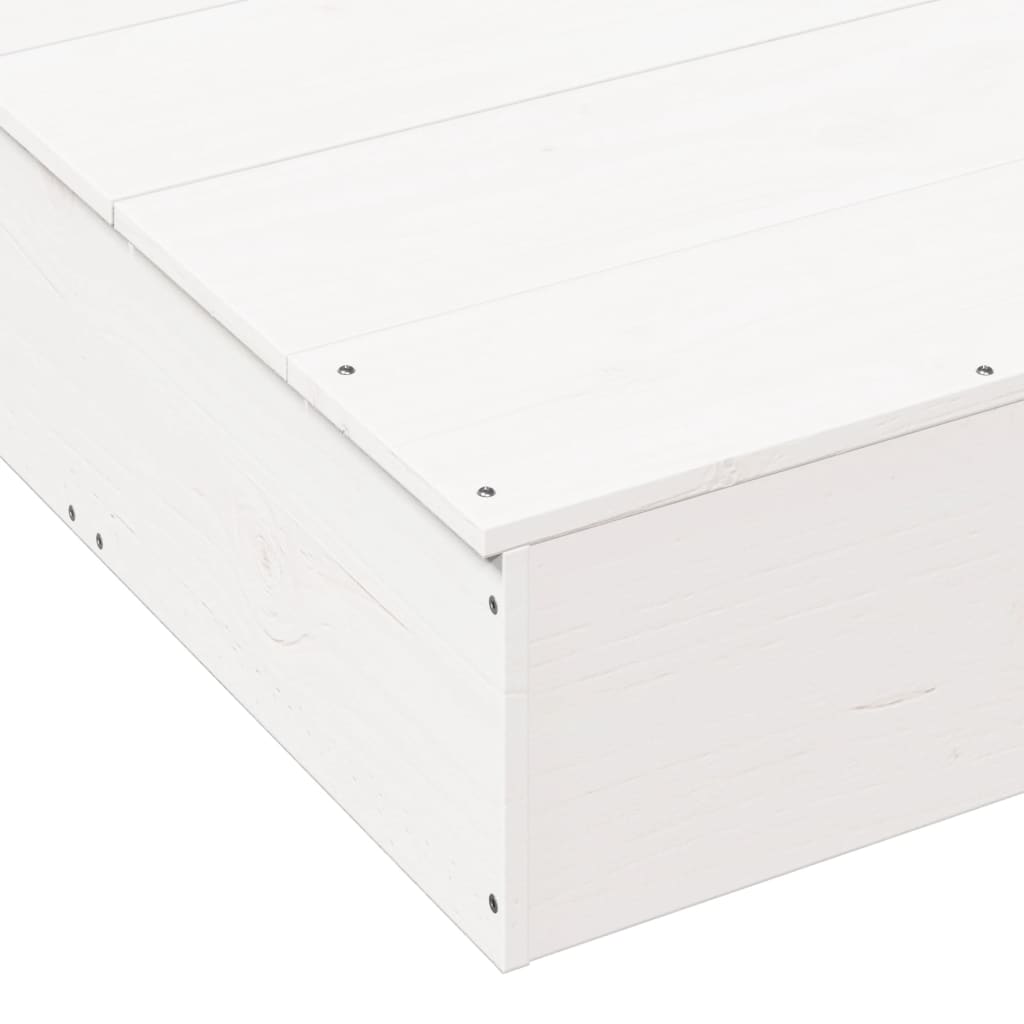 Sandpit With Cover 111X111X19.5 Cm Solid Wood Pine