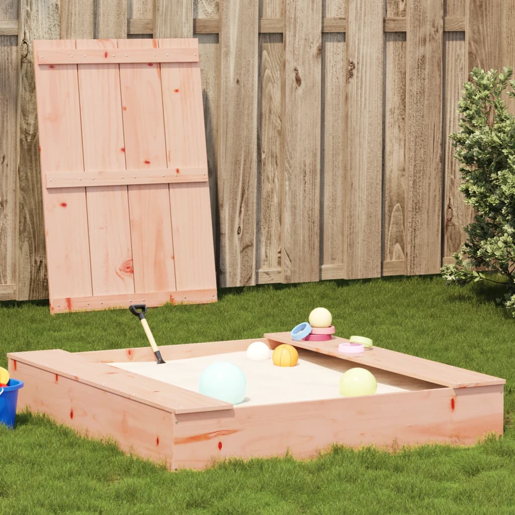 Sandpit With Cover 111X111X19.5 Cm Solid Wood Pine
