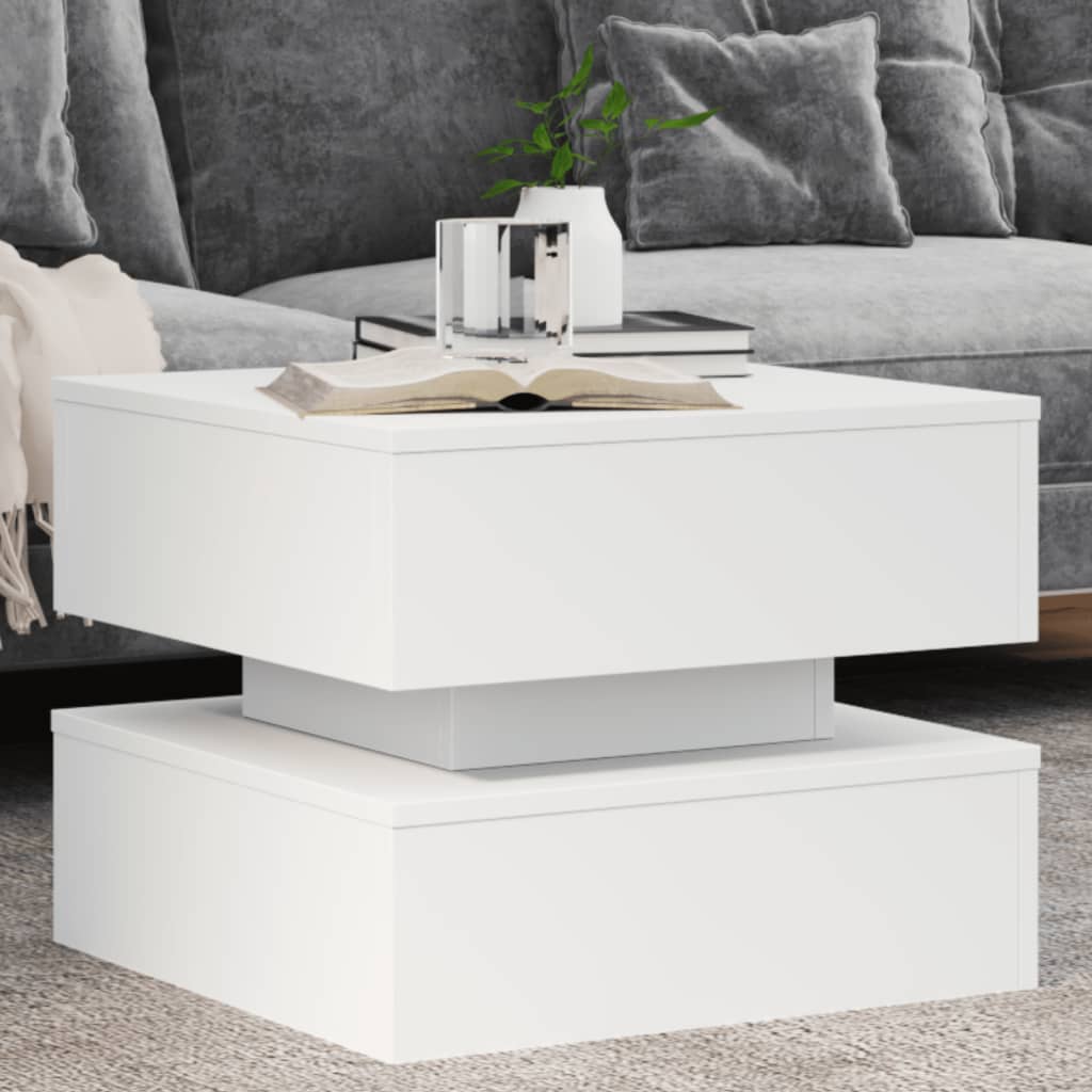 Coffee Table With Led Lights 90X50X40 Cm