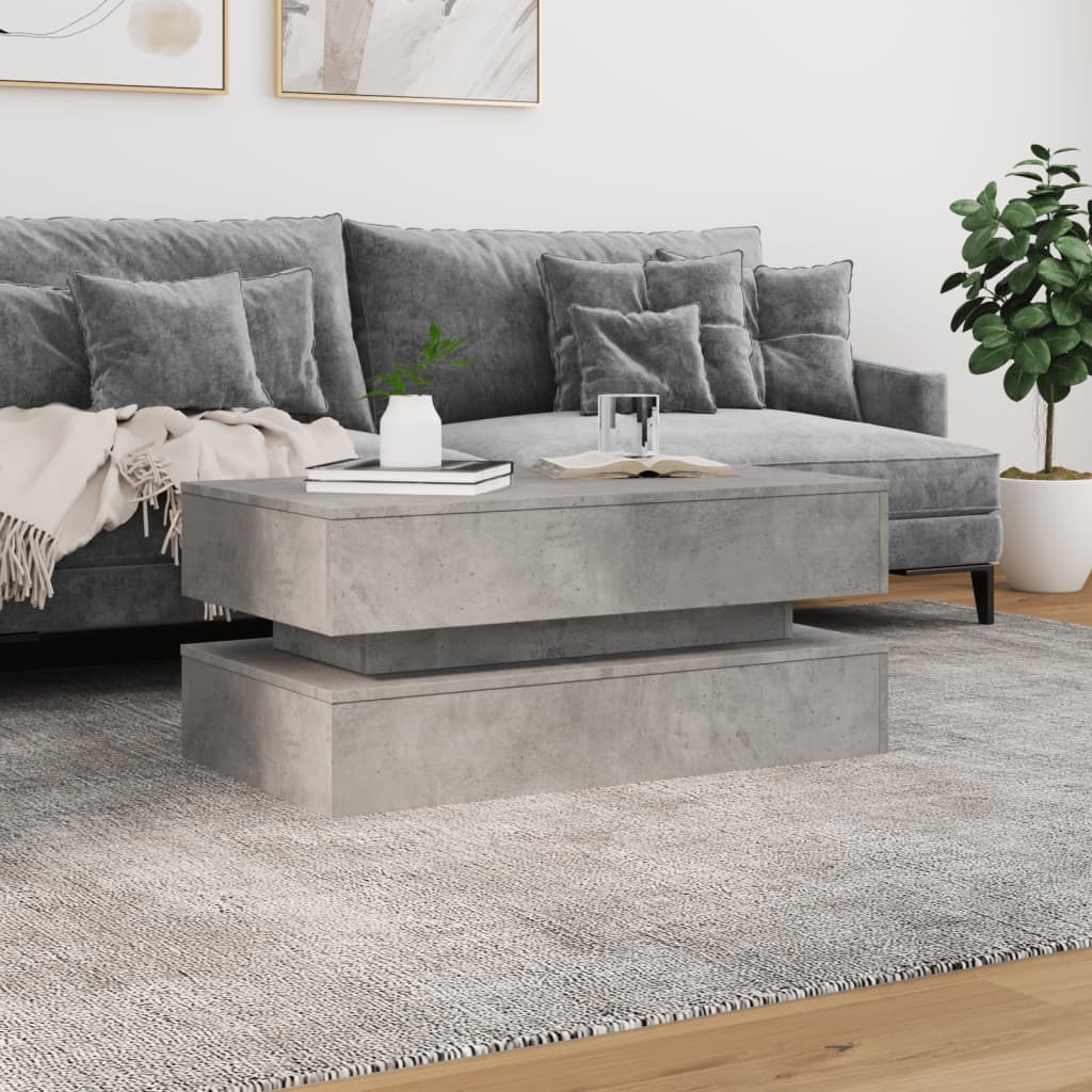 Coffee Table With Led Lights 90X50X40 Cm