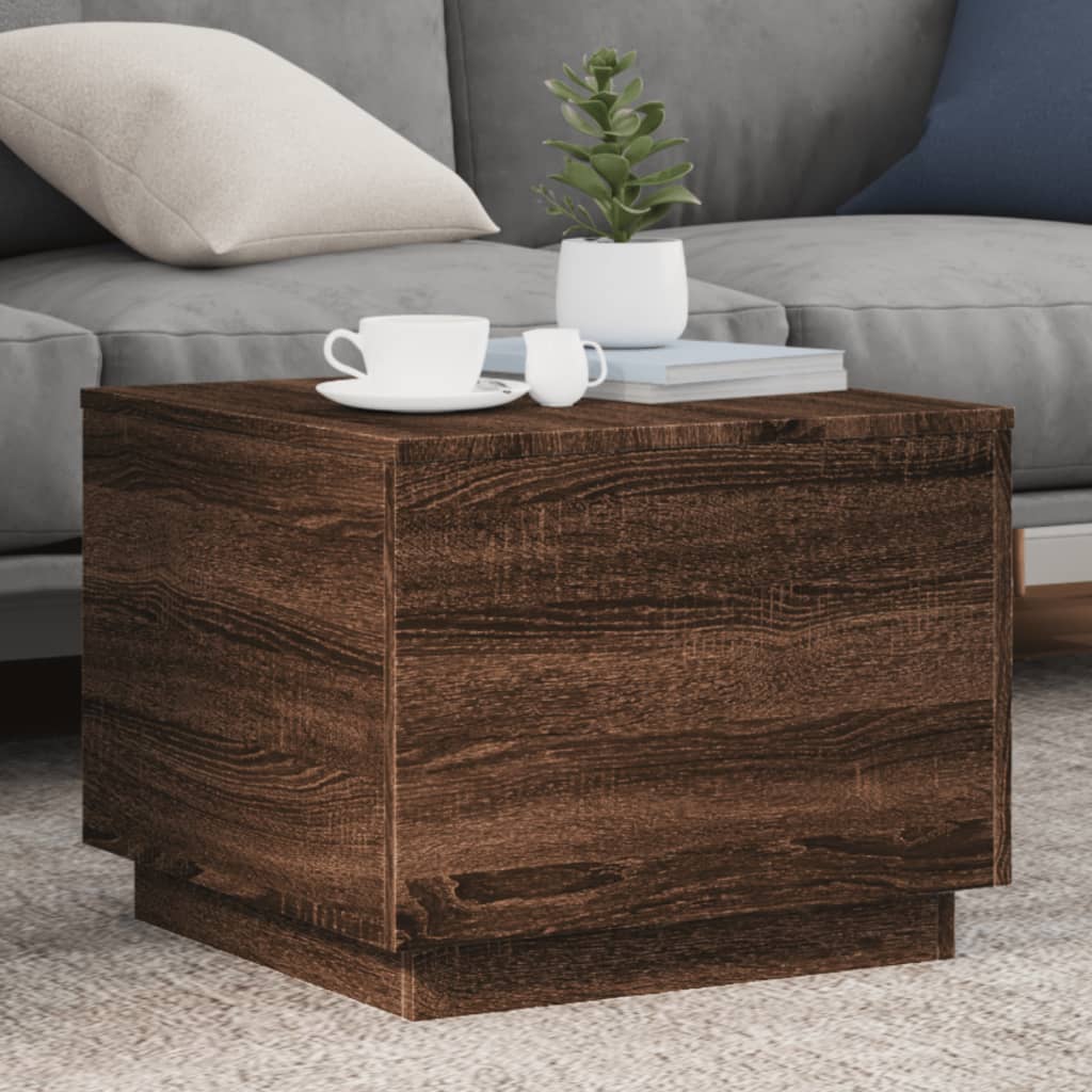 Coffee Table With Led Lights 90X50X40 Cm