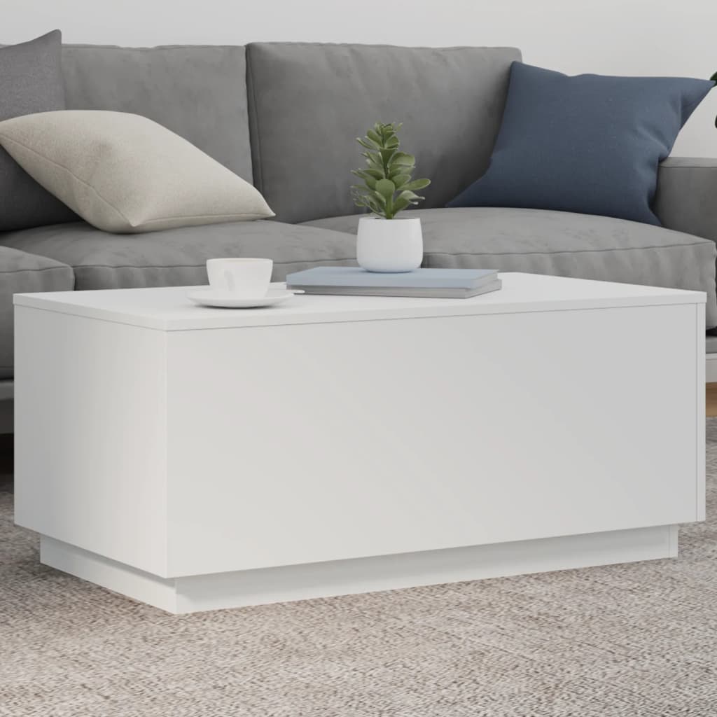 Coffee Table With Led Lights 90X50X40 Cm