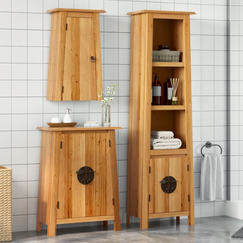 2 Piece Bathroom Furniture Set Solid Wood Pine