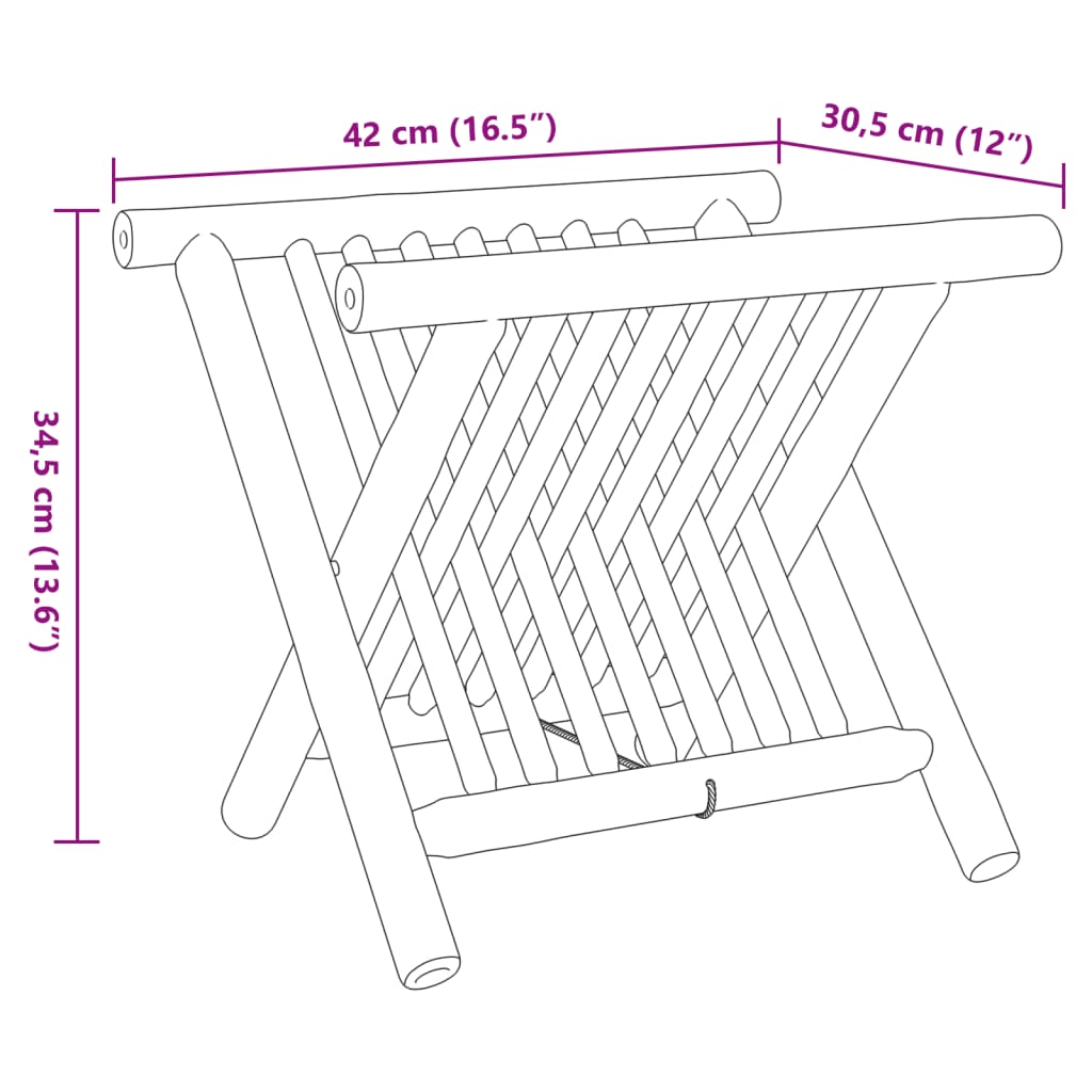 Magazine Rack 42X30.5X34.5 Cm Bamboo