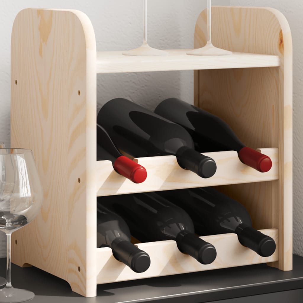Wine Rack 43X25X37 Cm Solid Wood Pine