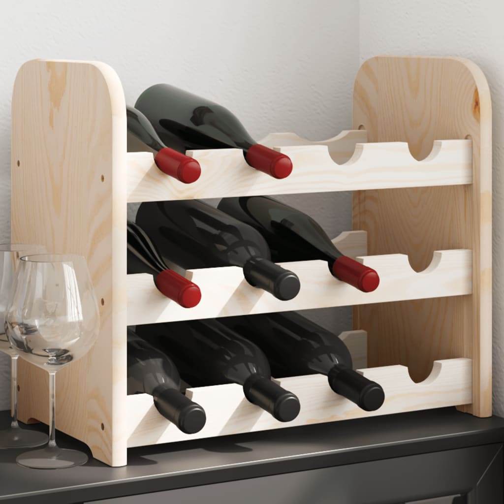 Wine Rack 43X25X37 Cm Solid Wood Pine