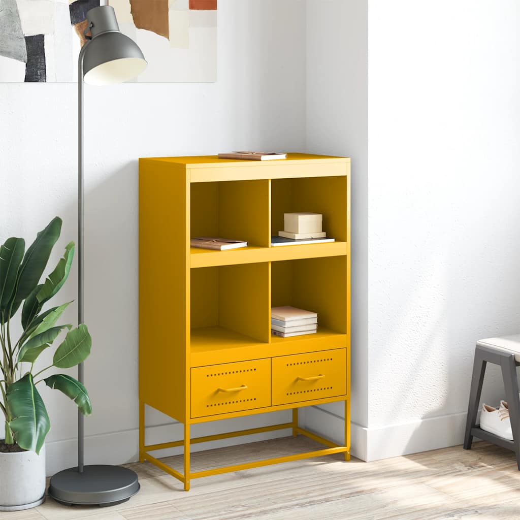 Highboard Mustard 68.5X39X111.5 Cm Steel