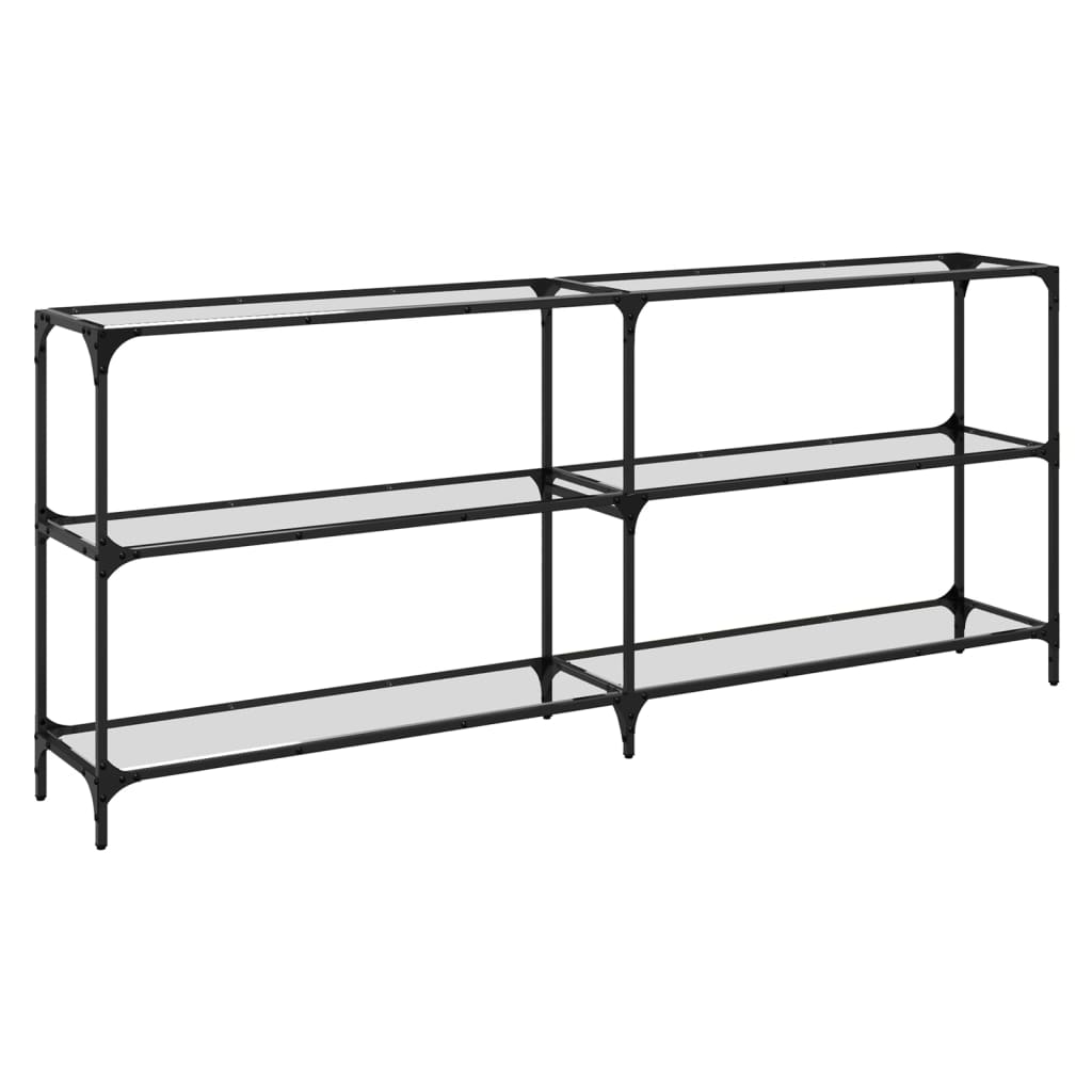 Console Table With Glass Top Steel