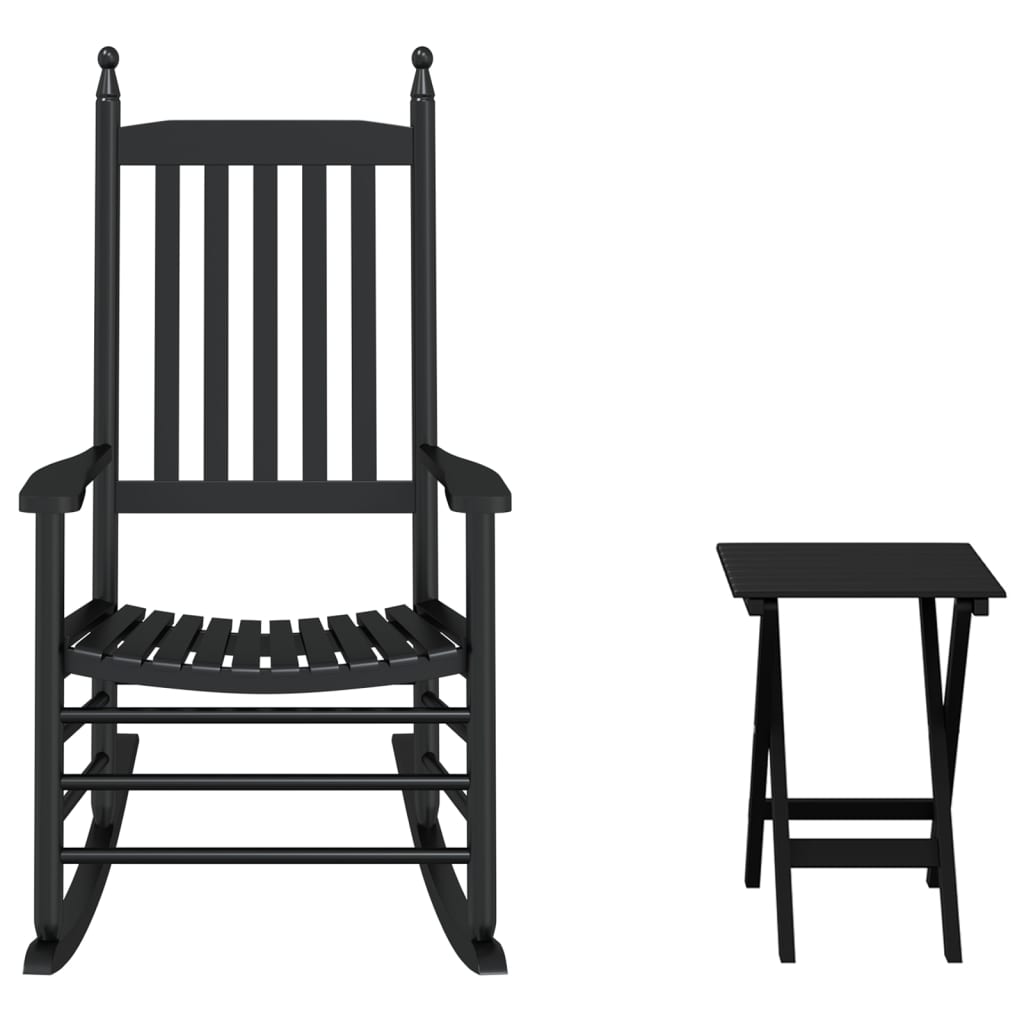 Rocking Chair With Foldable Table Solid Wood Poplar