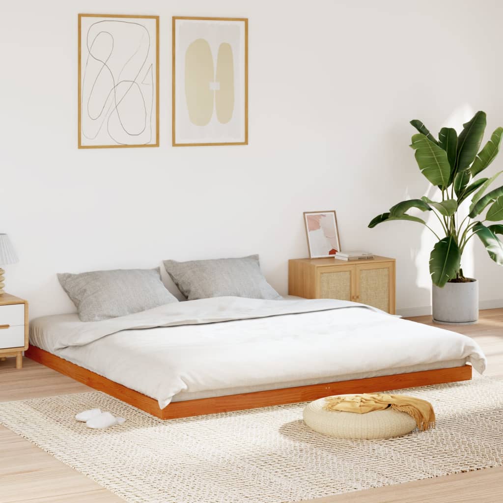 Bed Frame Without Mattress Double Solid Wood Pine