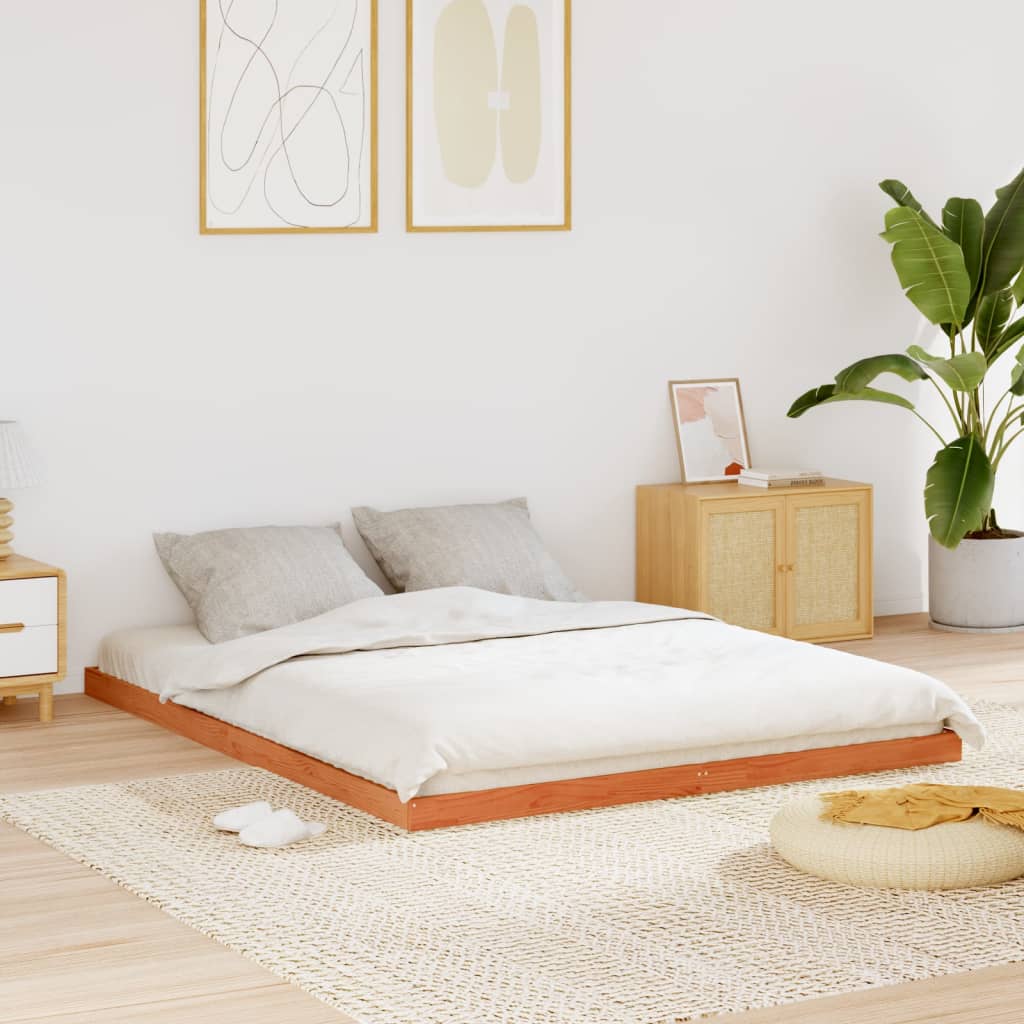 Bed Frame Without Mattress Double Solid Wood Pine