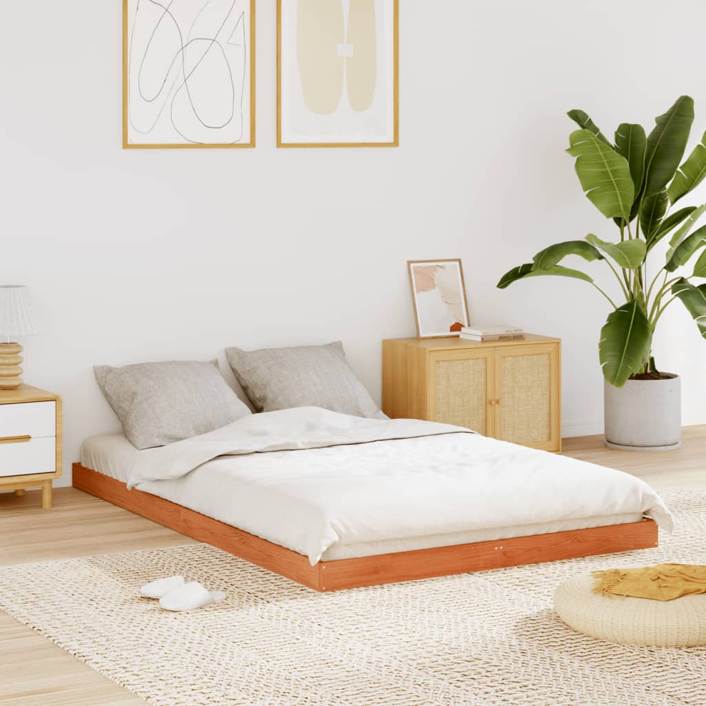 Bed Frame Without Mattress Double Solid Wood Pine