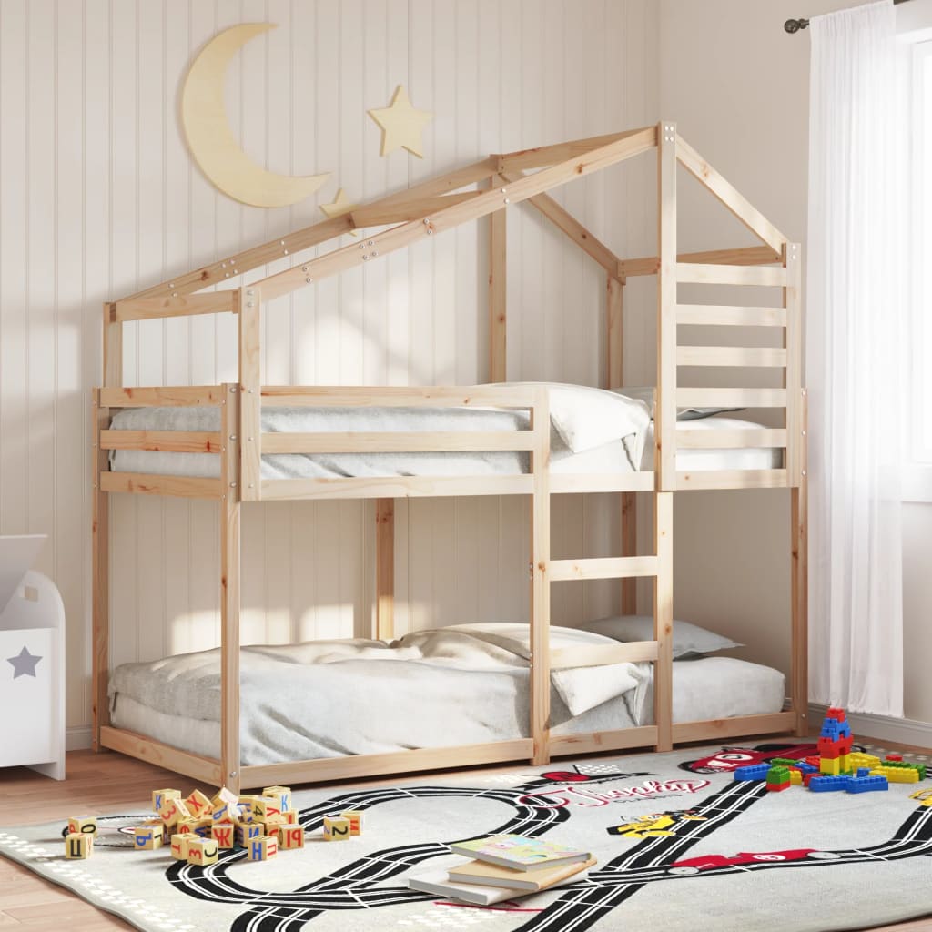 Bunk Bed Without Mattress Small Single Solid Wood Pine
