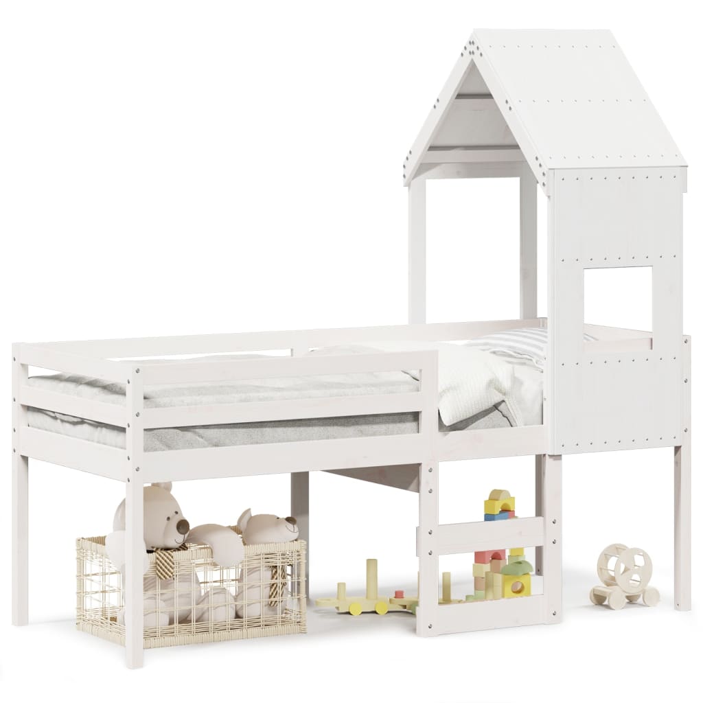 High Sleeper Bed Without Mattress Small Single Solid Wood Pine