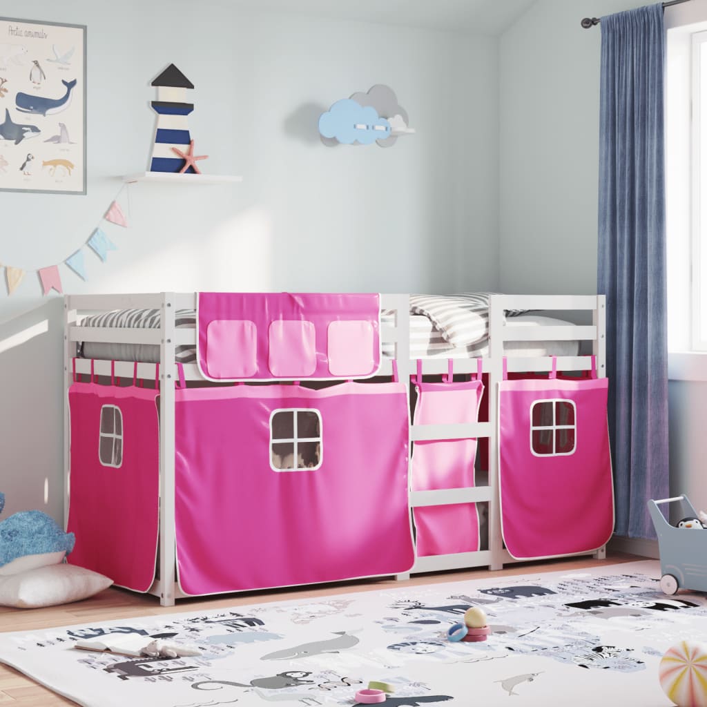 Bunk Bed Without Mattress White& Single Solid Wood Pine