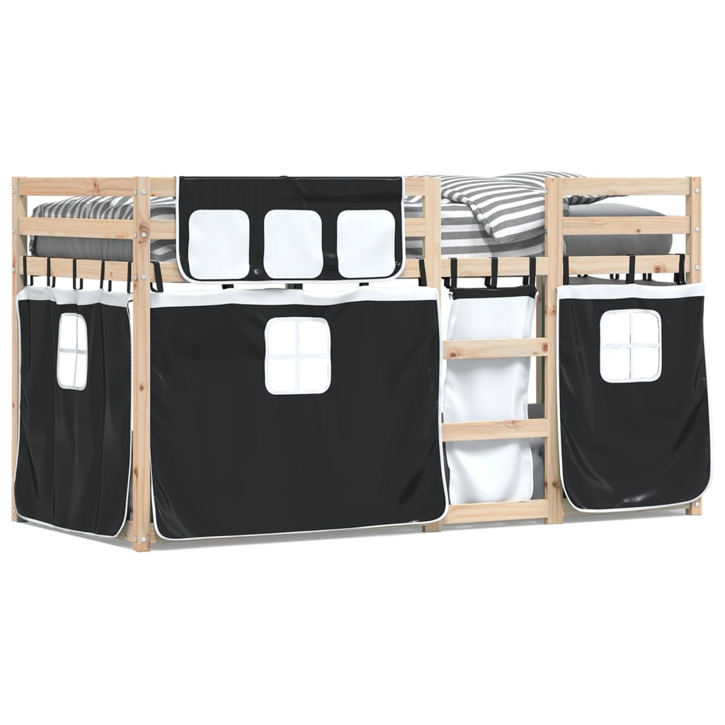 Bunk Bed Without Mattress White& Single Solid Wood Pine