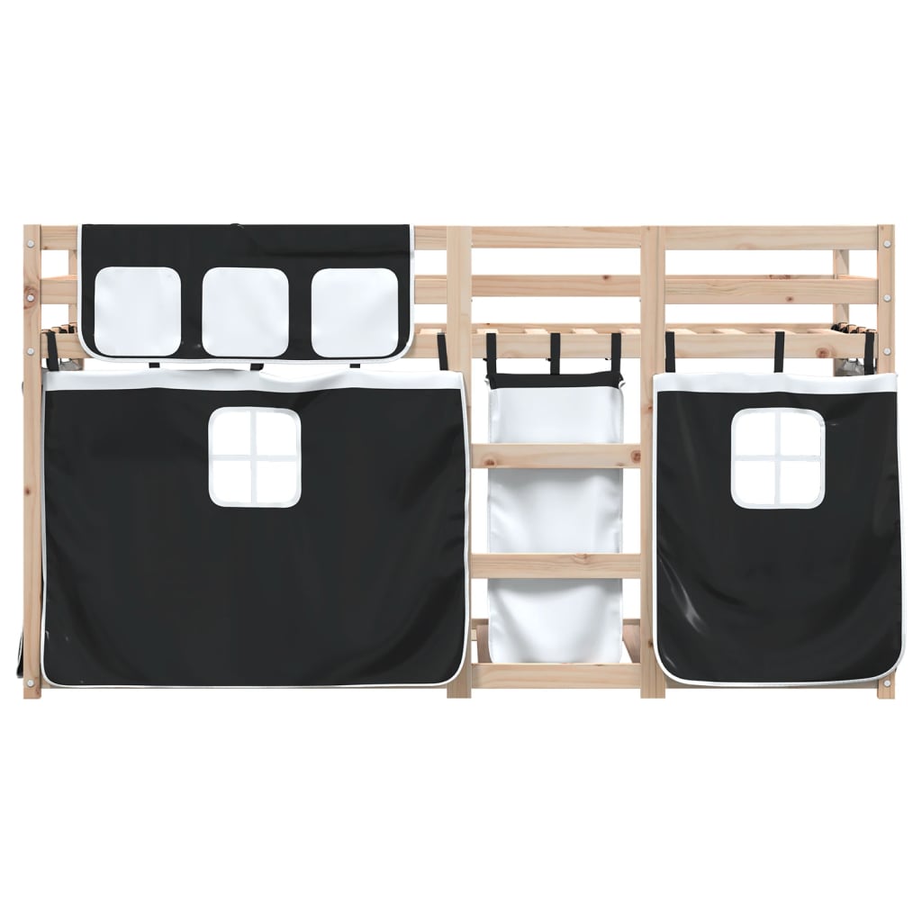 Bunk Bed Without Mattress White& Single Solid Wood Pine