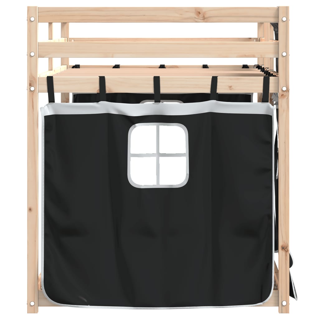 Bunk Bed Without Mattress White& Single Solid Wood Pine