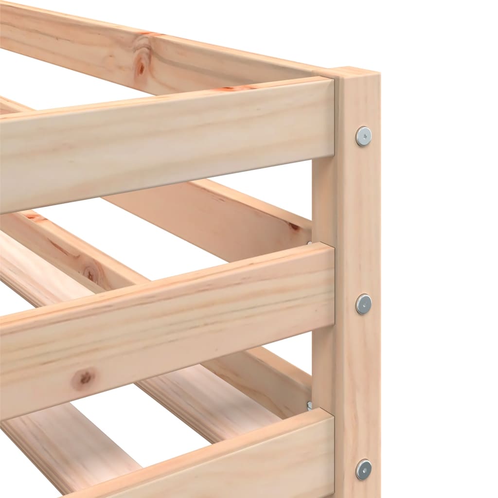 Bunk Bed Without Mattress White& Single Solid Wood Pine