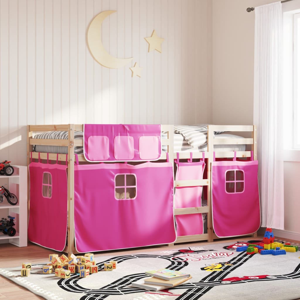 Bunk Bed Without Mattress White& Single Solid Wood Pine