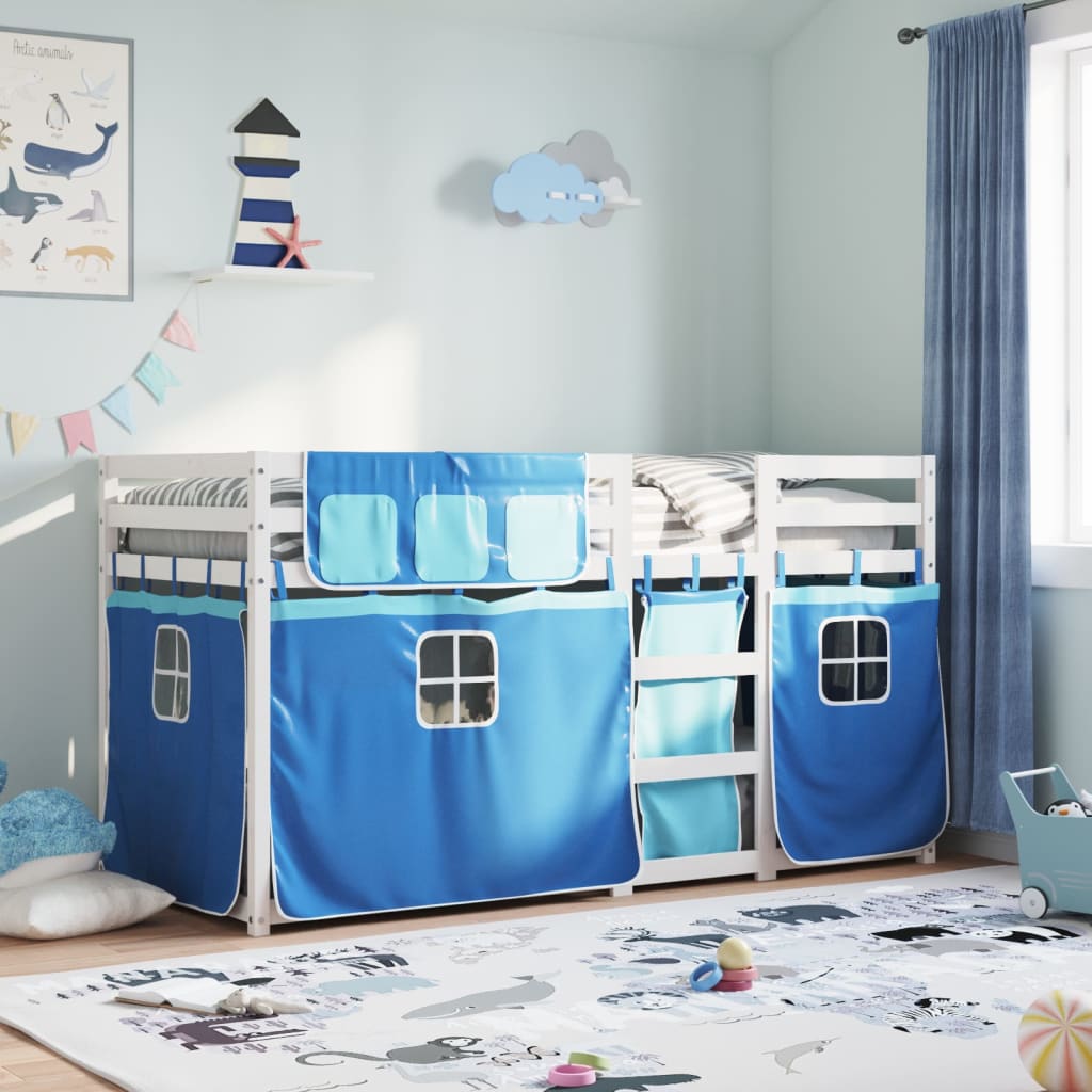 Bunk Bed Without Mattress White& Single Solid Wood Pine