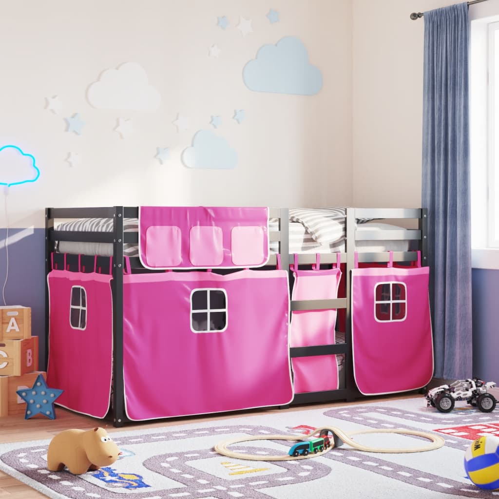 Bunk Bed Without Mattress White& Single Solid Wood Pine