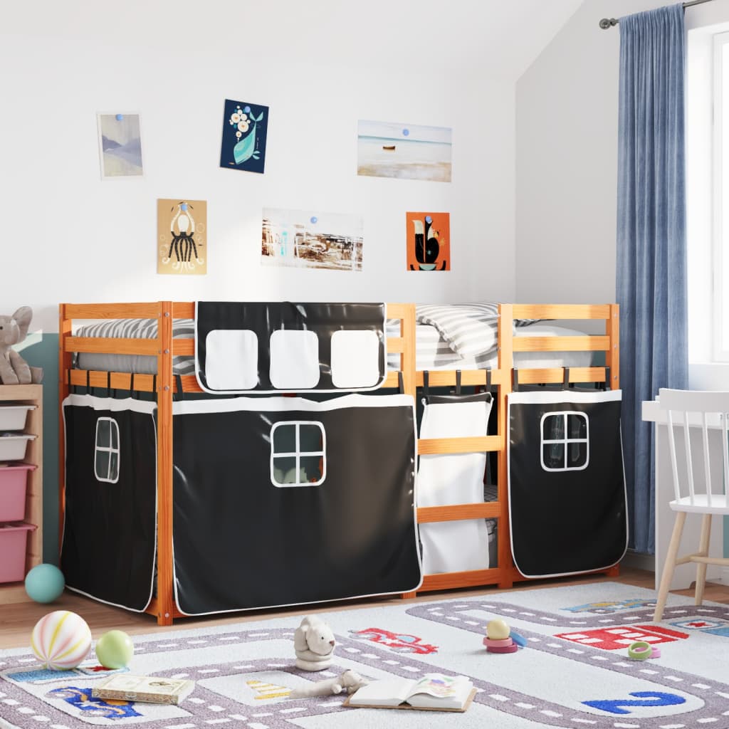Bunk Bed Without Mattress White& Single Solid Wood Pine